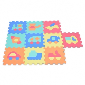 Moni Toys - Мек пъзел-килим превозни средства 10 ел. 